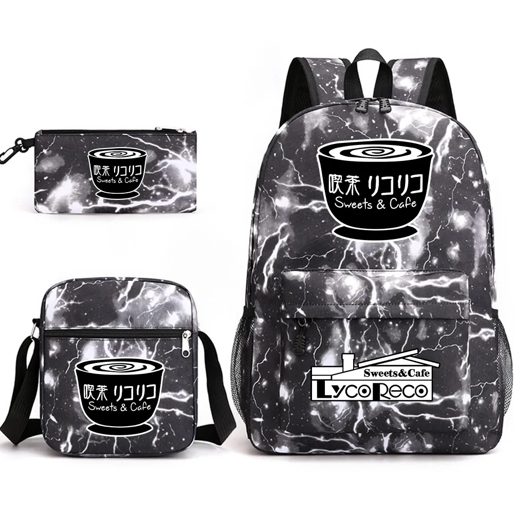 Модный креативный Lycoris Recoil Print 3 шт./компл. школьные сумки для ноутбука рюкзак