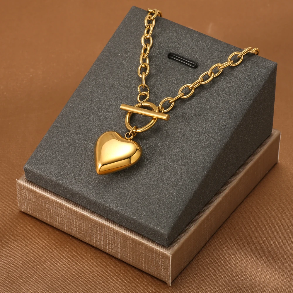 Simple Heart Stainless Steel Geomety Pendant Necklace Collars Choker Women Trendy Jewelry Link Chains Necklace Wholesale Party
Simple Heart Stainless Steel Geomety Pendant Necklace Collars Choker Women Trendy Jewelry Link Chains Necklace Wholesale Party
