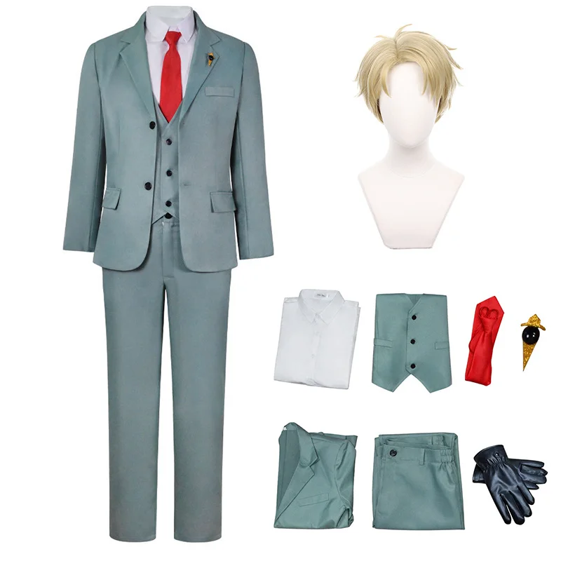 Anime Spy X Family Loid Forger Cosplay Costume Light Green Suit Short Blond Wig Outfit Shirt Brooch Tie Men Clothes
Anime Spy X Family Loid Forger Cosplay Costume Light Green Suit Short Blond Wig Outfit Shirt Brooch Tie Men Clothes