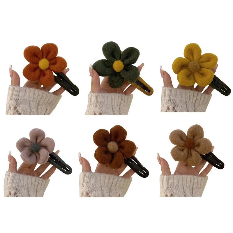 

HXBA Harajuku Cloth Flower Decor Hairpin for Women Sweet Cute Girly Charm Hair Clip Aesthetics Y2k Style Hair Accessories