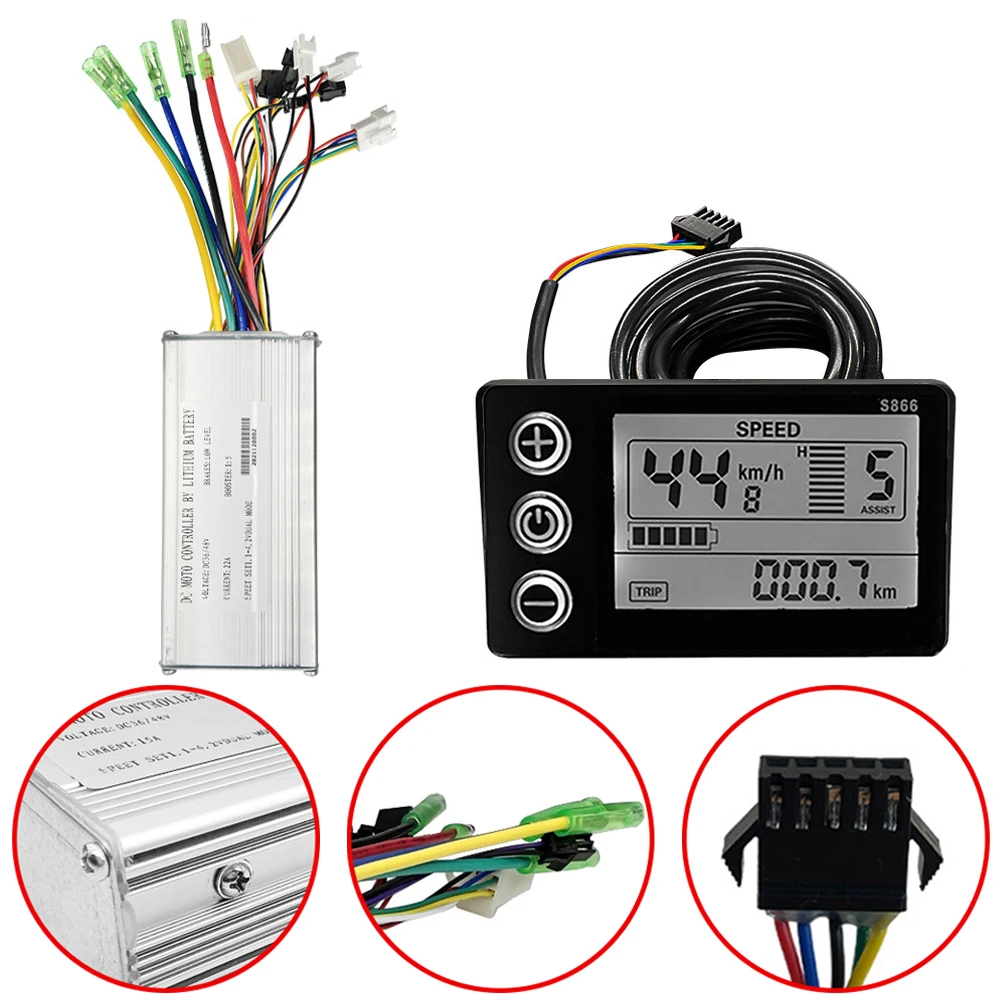 E-Bike UART S866 Display JN-22A 36/48V 500W Brushless Motor Controller+S866 Panel For MTB/Fat Hub Motor E-Bike Parts
E-Bike UART S866 Display JN-22A 36/48V 500W Brushless Motor Controller+S866 Panel For MTB/Fat Hub Motor E-Bike Parts