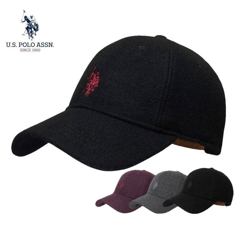 

U.S.POLO ASSN. Woolen Baseball Cap Fashion Luxury Men's and Women's Autumn and Winter Warm Hat