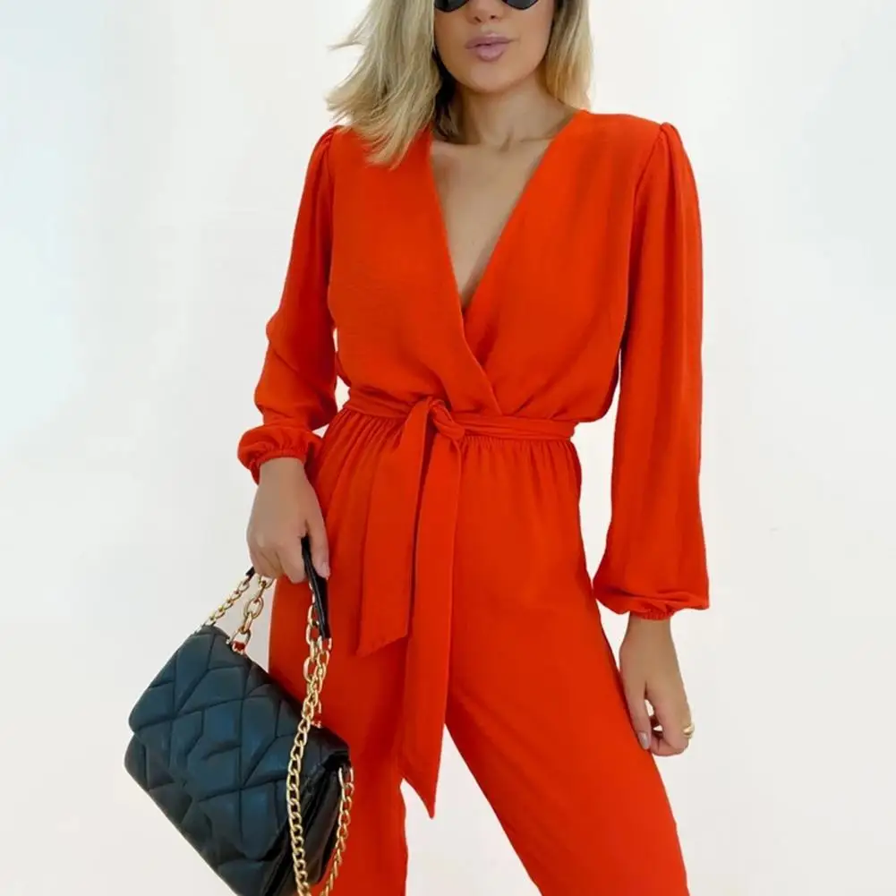 Office Lady Jumpsuit Chic Women's V-neck Long Sleeve Jumpsuit High Waist Belted Romper for Slim Fit Streetwear Fashion Women
Office Lady Jumpsuit Chic Women's V-neck Long Sleeve Jumpsuit High Waist Belted Romper for Slim Fit Streetwear Fashion Women