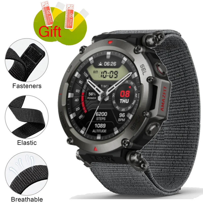 Ремешок нейлоновый для смарт-часов Amazfit T-Rex Ultra, браслет для мужчин и женщин, защитная пленка для экрана
Ремешок нейлоновый для смарт-часов Amazfit T-Rex Ultra, браслет для мужчин и женщин, защитная пленка для экрана