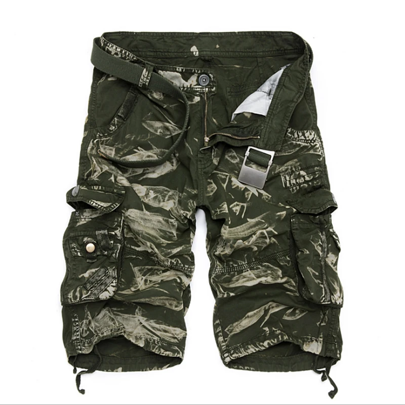 

Шорты-карго мужские камуфляжные, Свободные повседневные хлопковые комбинезоны со множеством карманов, летние камуфляжные армейские военные тактические короткие штаны
