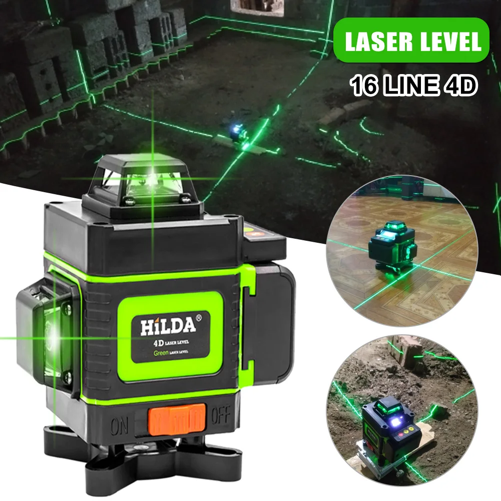 4D 16 Lines Green Laser Levels 360 Horizontal &Vertical Cross Lines With Auto Self-Leveling super powerful Laser Beam New
4D 16 Lines Green Laser Levels 360 Horizontal &Vertical Cross Lines With Auto Self-Leveling super powerful Laser Beam New