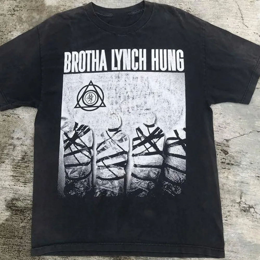 Черная футболка унисекс Brotha Lynch Hung rapper все размеры от S до Y2K летние топы с коротким