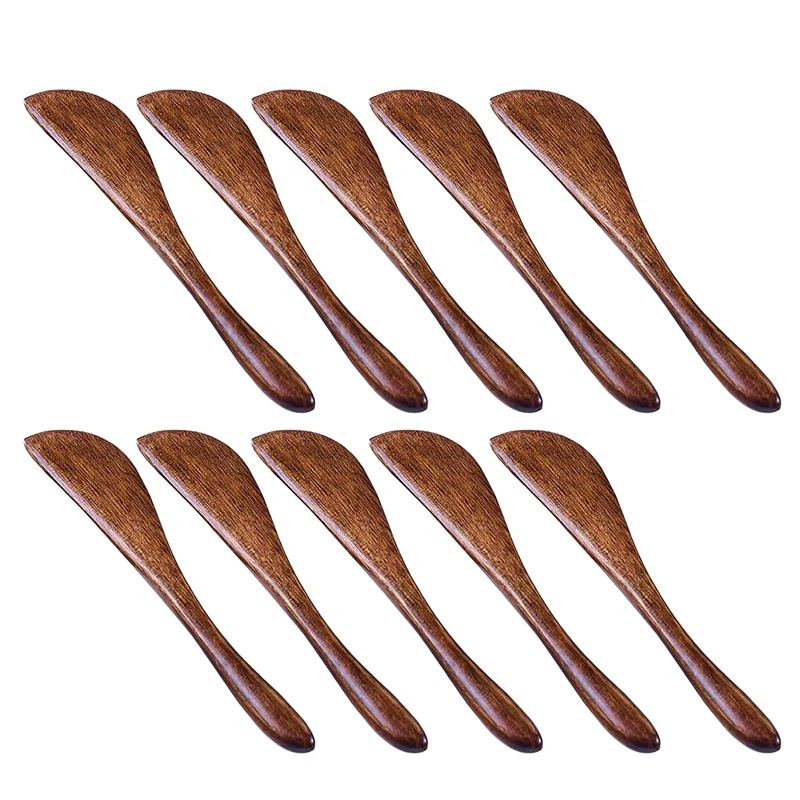 

10 Pack Wooden Butter Knife, 6 Inch Condiment Knives Wood Super Handy Kitchen Utensils Peanut Jelly Spreader