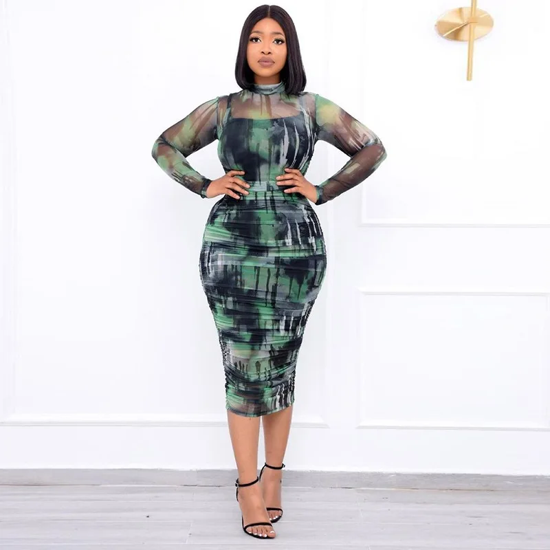 Wishyear 2023 Ruched Long Sleeve Midi Dress Sexy Fall Birthday Outfits Women Tie Dye Green Print Mesh Sheer Bodycon Club Dresses
Wishyear 2023 Ruched Long Sleeve Midi Dress Sexy Fall Birthday Outfits Women Tie Dye Green Print Mesh Sheer Bodycon Club Dresses