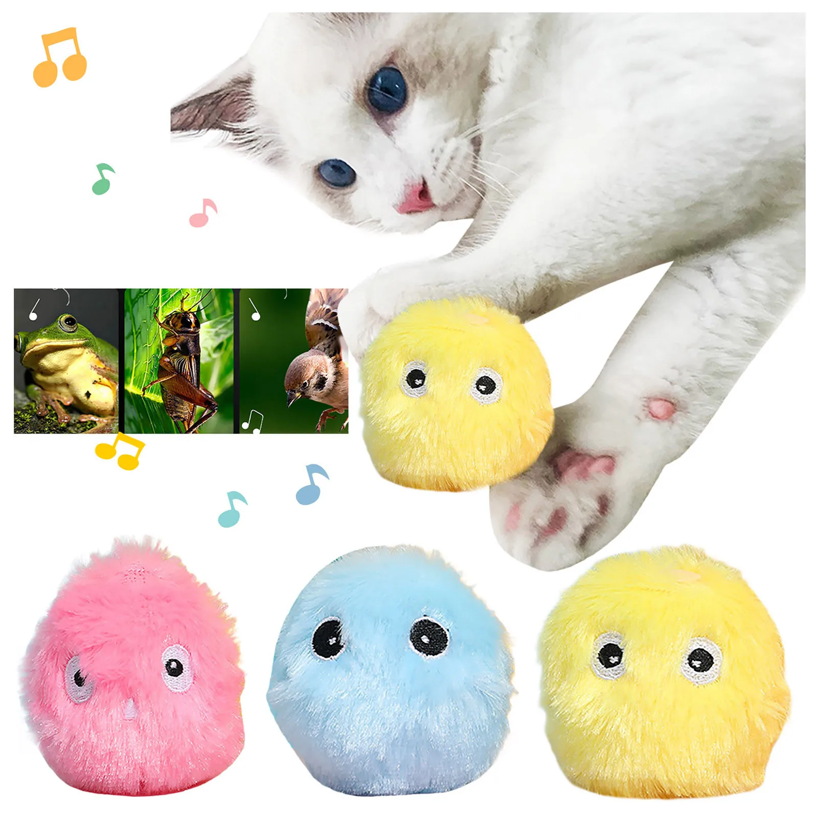 Catnip Balls Interactive Cat Toy with Sound Creative Simulate Insect Real Sounds Plush Catnip Ball Attract Attention Cats Toys 
Catnip Balls Interactive Cat Toy with Sound Creative Simulate Insect Real Sounds Plush Catnip Ball Attract Attention Cats Toys