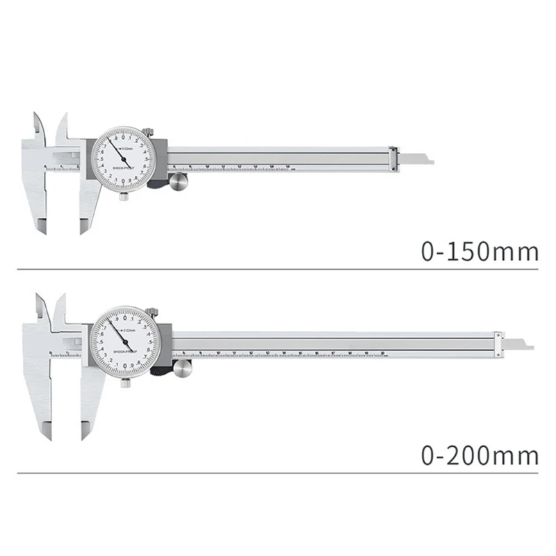 

Противоударный штангенциркуль 0-150-200 мм, штангенциркуль с нониусом, измерительный микрометр, линейка из нержавеющей стали, Pachymeter, Столярный инструмент P15F