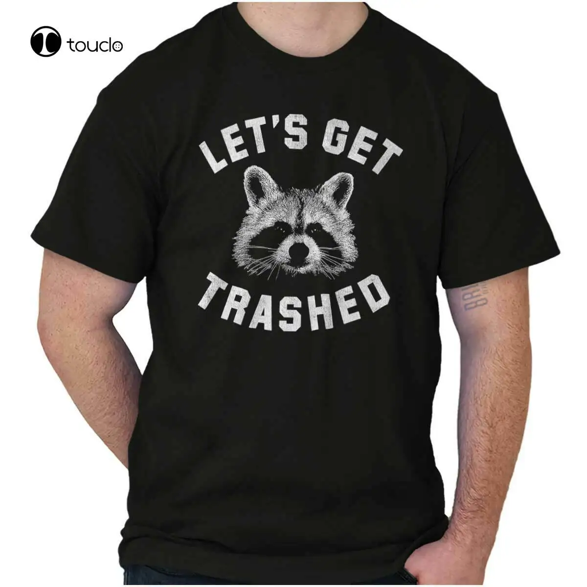 

Lets Get Trashed Raccoon Trash Panda Humor Adult Short Sleeve Crewneck Tee Cotton Tee Shirt Unisex