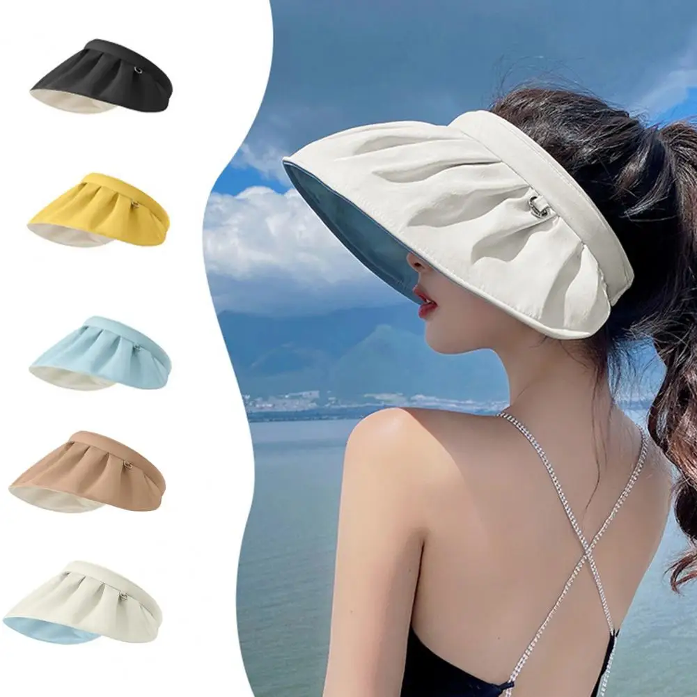 Шляпа с козырьком от солнца Женская, однотонная Складная Панама с защитой от ультралегких лучей и широкими полями, Пляжный головной убор 
Шляпа с козырьком от солнца Женская, однотонная Складная Панама с защитой от ультралегких лучей и широкими полями, Пляжный головной убор