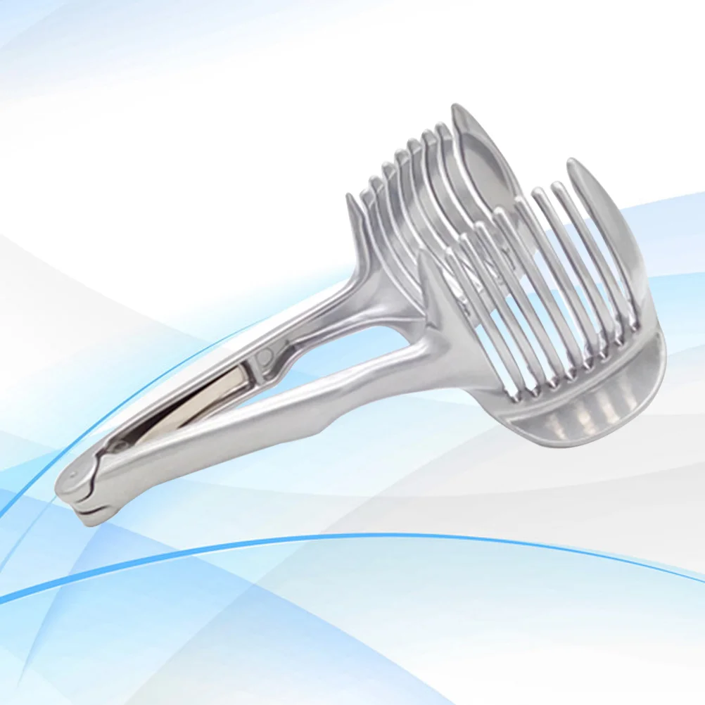 1pc Handheld Stainless Steel Multiuse Onion Round Fruits Lemon Potatoes Tomato Holder Cutting Aid Tongs
1pc Handheld Stainless Steel Multiuse Onion Round Fruits Lemon Potatoes Tomato Holder Cutting Aid Tongs