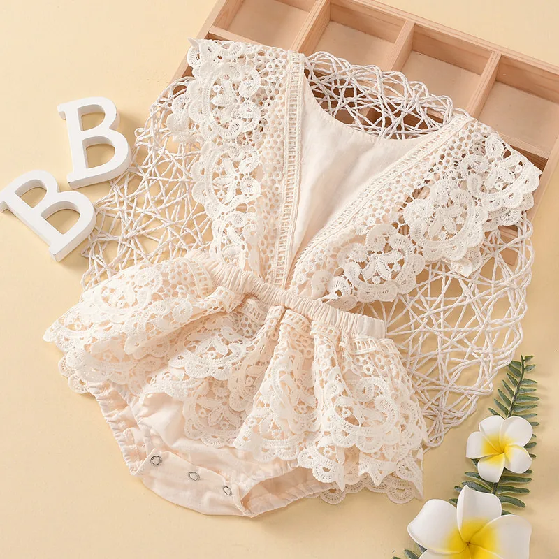 Summer Baby Girls Lace Bodysuits Sleeveless Backless Lace Patchwork Lacing Solid Casual Bodysuit
Summer Baby Girls Lace Bodysuits Sleeveless Backless Lace Patchwork Lacing Solid Casual Bodysuit