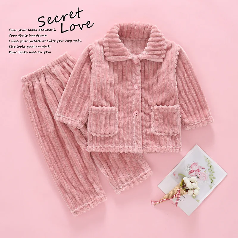 2-15y Kids Pant Pajamas Sets Winter Boys Gilrs Sleepwear Suits 2pcs Long Sleeve Solid Casual Coral Fleece Children Clothes H33
2-15y Kids Pant Pajamas Sets Winter Boys Gilrs Sleepwear Suits 2pcs Long Sleeve Solid Casual Coral Fleece Children Clothes H33