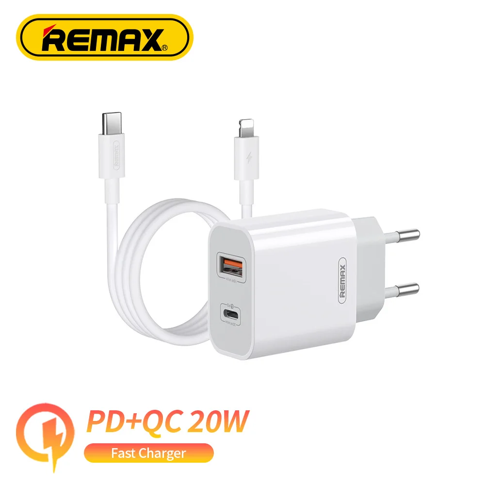 Remax PD 20W Fast Charger PD3.0+QC3.0 Mobile Charger USB Type C Quick Charger Dual Port Mini Wall Charger For iPhone 12 Xiaomi
Remax PD 20W Fast Charger PD3.0+QC3.0 Mobile Charger USB Type C Quick Charger Dual Port Mini Wall Charger For iPhone 12 Xiaomi