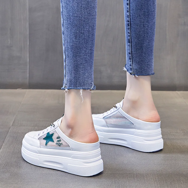 Baotou Half Slippers Women's Outer Wear Fashion New Summer Women's Shoes Mesh Breathable White Shoes Korean Shoes Women
Baotou Half Slippers Women's Outer Wear Fashion New Summer Women's Shoes Mesh Breathable White Shoes Korean Shoes Women