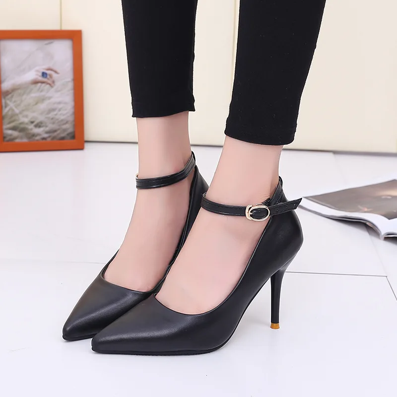Women's shoes fashion shallow mouth single shoes, buckle pointed toe matte OL comfortable high-heeled women's shoes
Women's shoes fashion shallow mouth single shoes, buckle pointed toe matte OL comfortable high-heeled women's shoes