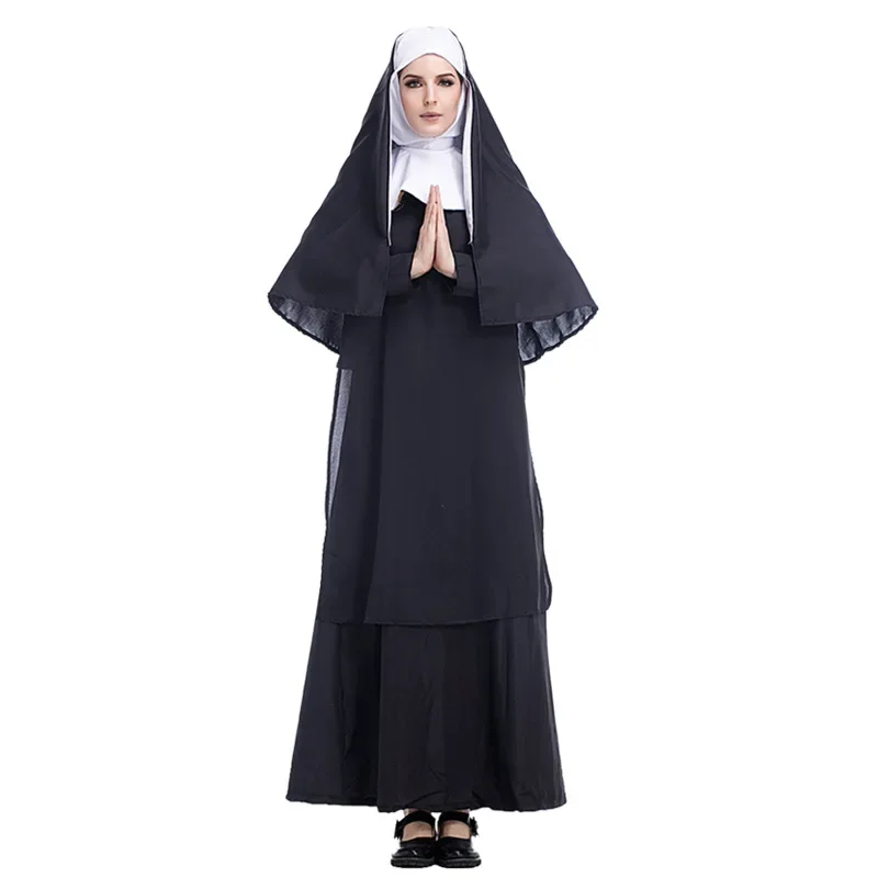 Halloween Costumes for Women Medieval Cosplay Priest Nun Missionary Costume Set Adult Cosplay Clothing Woman Dress
Halloween Costumes for Women Medieval Cosplay Priest Nun Missionary Costume Set Adult Cosplay Clothing Woman Dress