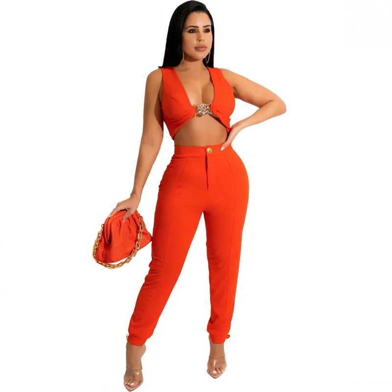 Pant Suits Two Piece Sets Women Sleeveless Deep V Neck Tank Tops Outfits Fashion New Solid Street Style Sexy Matching Set 2022
Pant Suits Two Piece Sets Women Sleeveless Deep V Neck Tank Tops Outfits Fashion New Solid Street Style Sexy Matching Set 2022