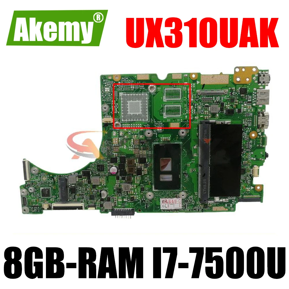 UX310UV оригинальная материнская плата для ASUS UX310UA UX310UAK UX310U UMA с 8GB-RAM I7-7500U Ноутбук материнская плата.