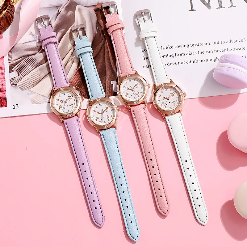 2022 Fashion Luminous Inlaid Zircon Belt Fashion Simple Quartz Watch Women's February 14th Gift for Middle School Students 
2022 Fashion Luminous Inlaid Zircon Belt Fashion Simple Quartz Watch Women's February 14th Gift for Middle School Students