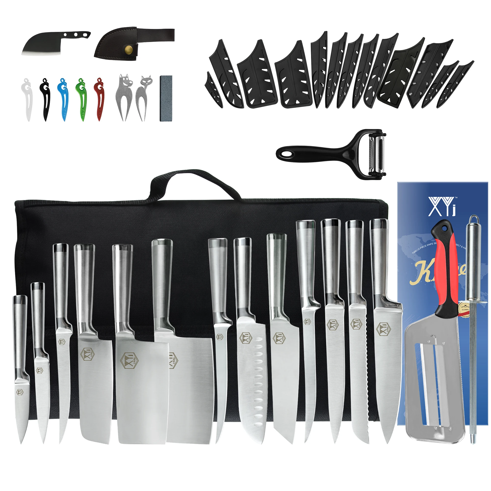 XYJ 13 Piece Knives Set Kitchen Portable Chef Roll Bag Sheath Covers Cooking Tools Cutlery Accessories Gift Box
XYJ 13 Piece Knives Set Kitchen Portable Chef Roll Bag Sheath Covers Cooking Tools Cutlery Accessories Gift Box