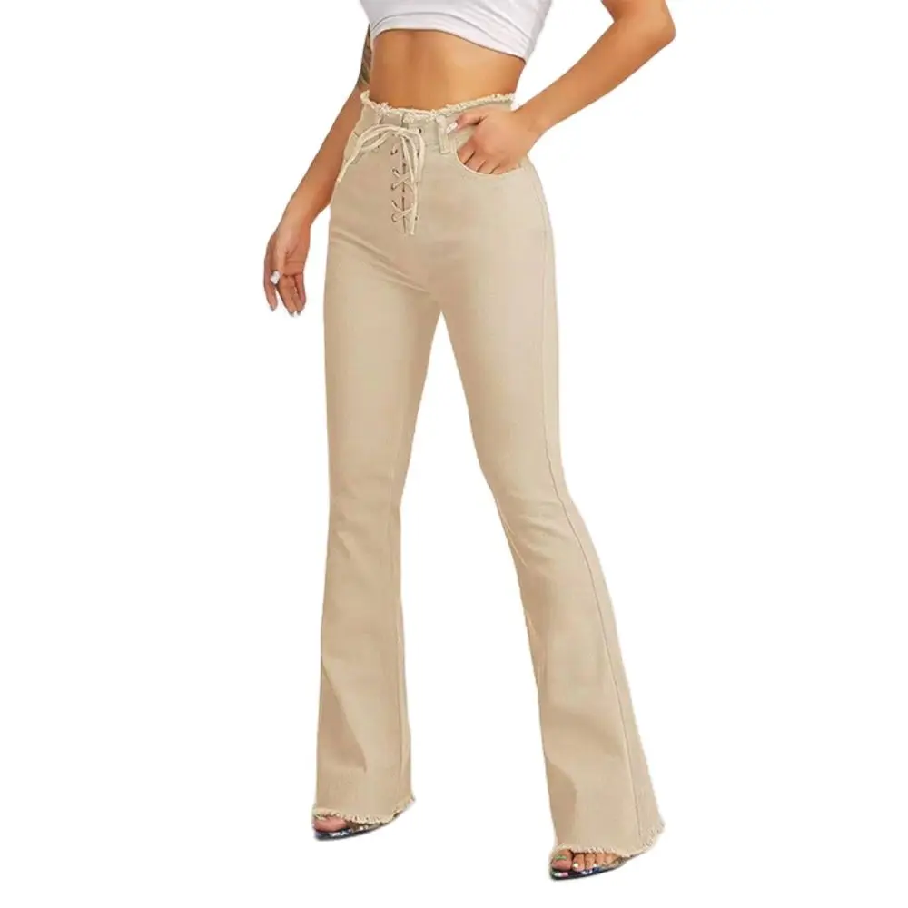 Fashion Elegant Women Jeans Pants Female Long Trousers Eyelet Lace Up Streetwear Bottoms Women Casual Denim Pants
Fashion Elegant Women Jeans Pants Female Long Trousers Eyelet Lace Up Streetwear Bottoms Women Casual Denim Pants
