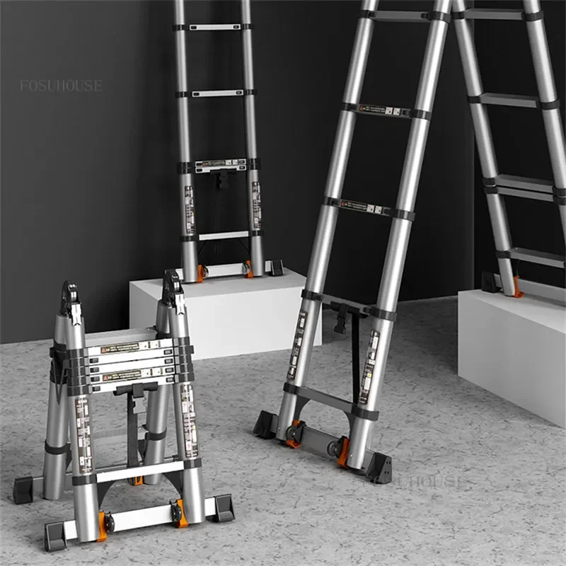 

Современная складная лестница из алюминиевого сплава, домашняя телескопическая лестница, Многофункциональная лестница в елочку, инженерная портативная лестница с подъемом