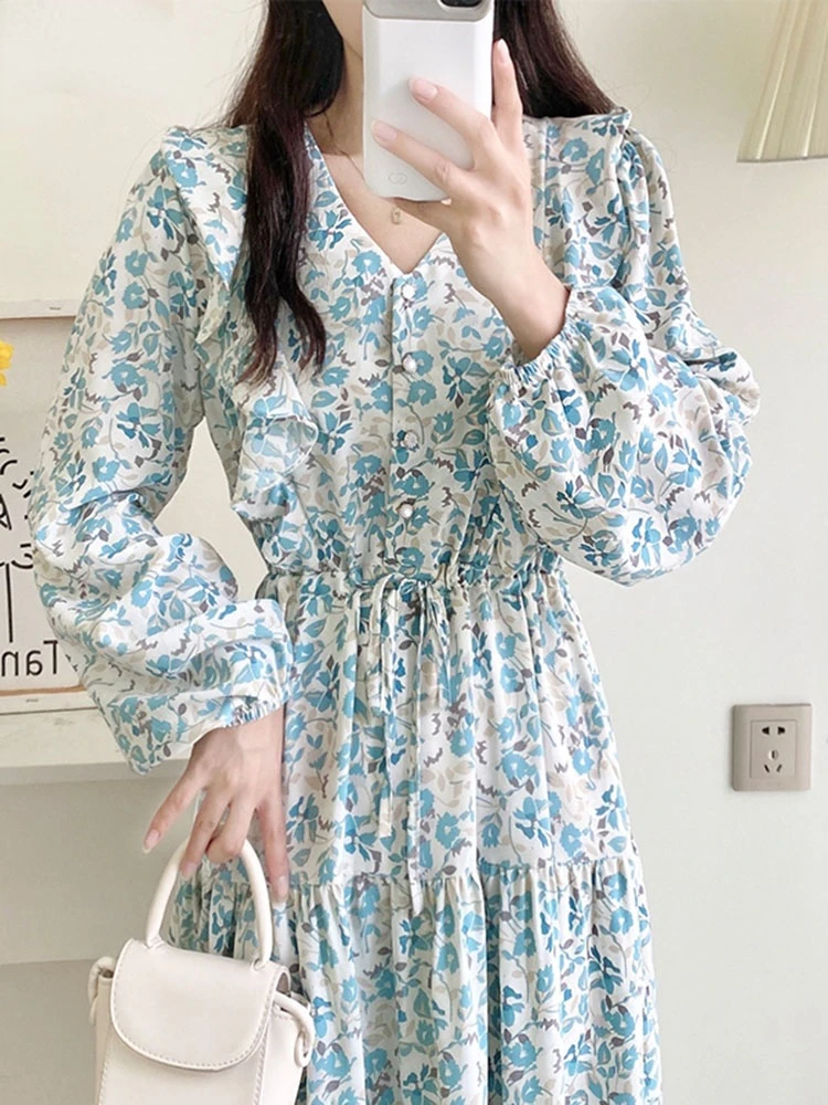 Women's Spring Summer Floral Print Casual Midi Dress Long Sleeve Elegant Slim Maxi Vestidos Female Fashion Party Clothes 2022
Women's Spring Summer Floral Print Casual Midi Dress Long Sleeve Elegant Slim Maxi Vestidos Female Fashion Party Clothes 2022
