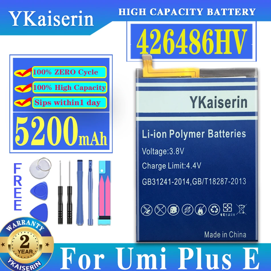 YKaiserin 426486HV 5200mah High Quality Batterij Batteria For Umi Plus E PlusE Replacement Battery + Free Tools
YKaiserin 426486HV 5200mah High Quality Batterij Batteria For Umi Plus E PlusE Replacement Battery + Free Tools