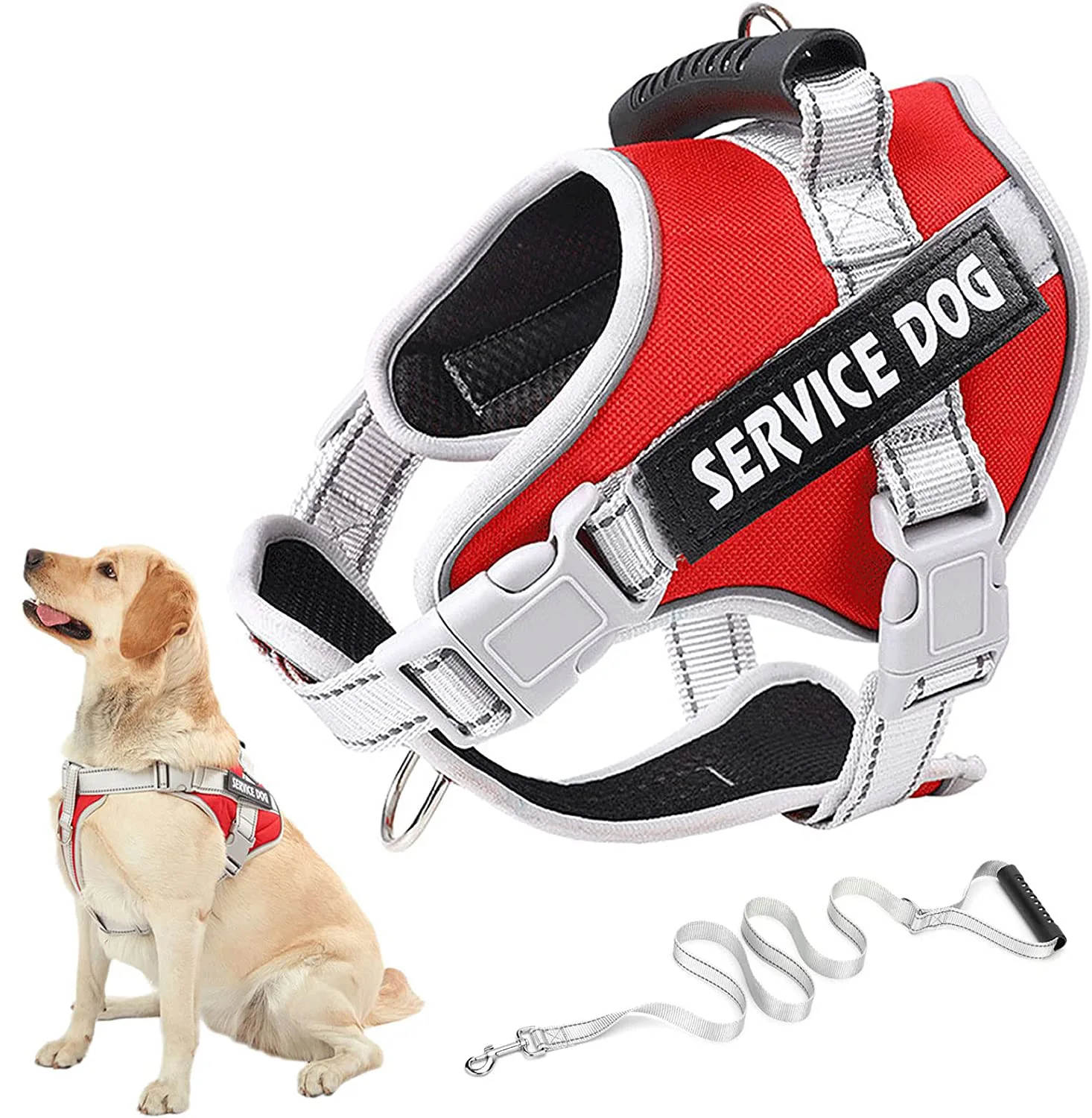 Service Dog Vest Harness No Pull in Trainning Dog Harnesses with Handle & 5ft Dog Leash Adjustable and Reflective No Chock
Service Dog Vest Harness No Pull in Trainning Dog Harnesses with Handle & 5ft Dog Leash Adjustable and Reflective No Chock