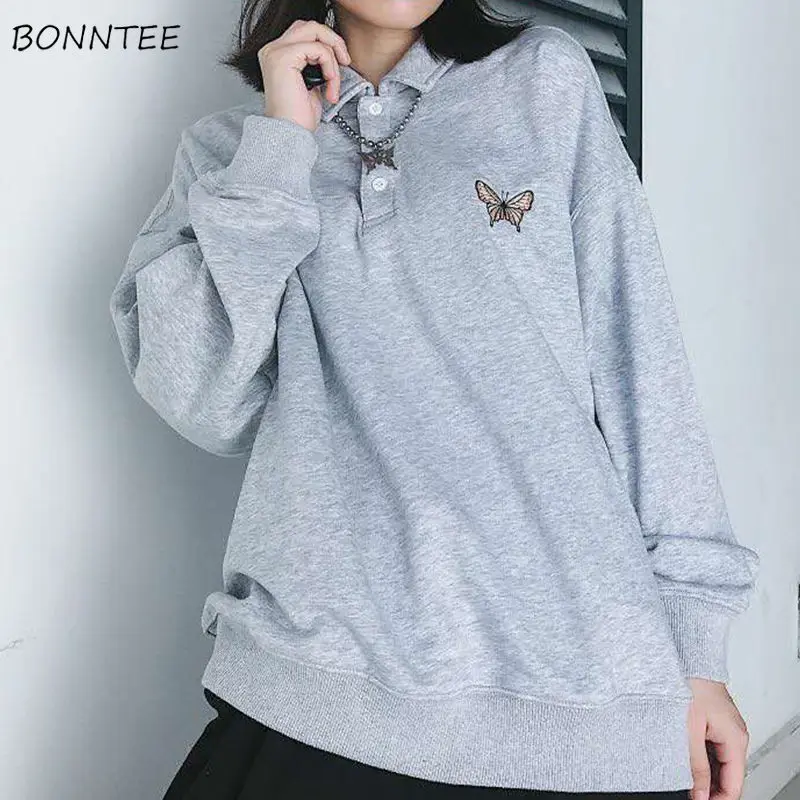 Gray Sweatshirts Women Turn-down Collar Embroidery Casual Harajuku Streetwear Spring Loose Ins Popular 2022 New Fashion Korean
Gray Sweatshirts Women Turn-down Collar Embroidery Casual Harajuku Streetwear Spring Loose Ins Popular 2022 New Fashion Korean