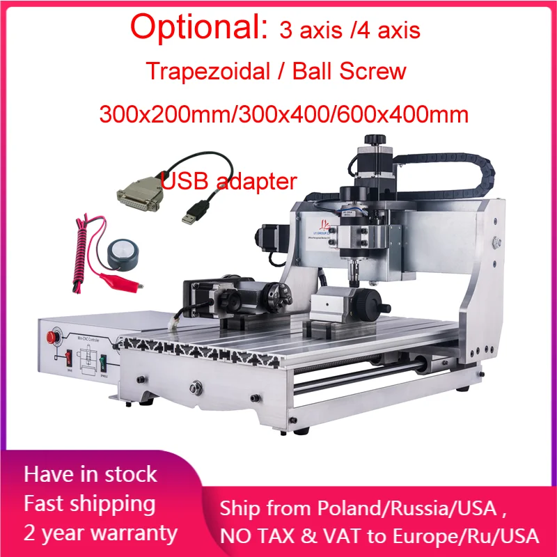 CNC Machine 3020 4 Axis Wood Router 3040 500W Metal Milling Engraving Machine for PCB Aluminum Engraver
CNC Machine 3020 4 Axis Wood Router 3040 500W Metal Milling Engraving Machine for PCB Aluminum Engraver