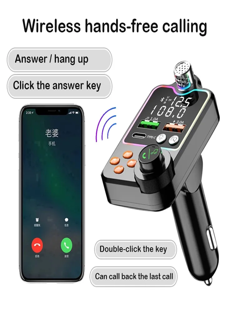 FM Transmitter Car Bluetooth MP3 Player 1 Pcs 5.0 Wireless 7.5-20W Dual USB Charger Hands-free Calls Input 12-24
FM Transmitter Car Bluetooth MP3 Player 1 Pcs 5.0 Wireless 7.5-20W Dual USB Charger Hands-free Calls Input 12-24