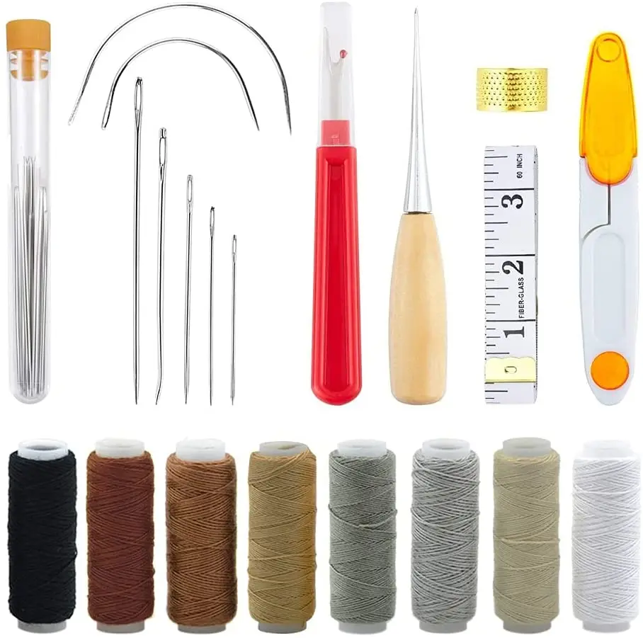 Leather Craft Tool Repair Kit Leather Hand Sewing Needles Canvas Thread and Needles Tape Measure Large-Eye Stitching Needles
Leather Craft Tool Repair Kit Leather Hand Sewing Needles Canvas Thread and Needles Tape Measure Large-Eye Stitching Needles