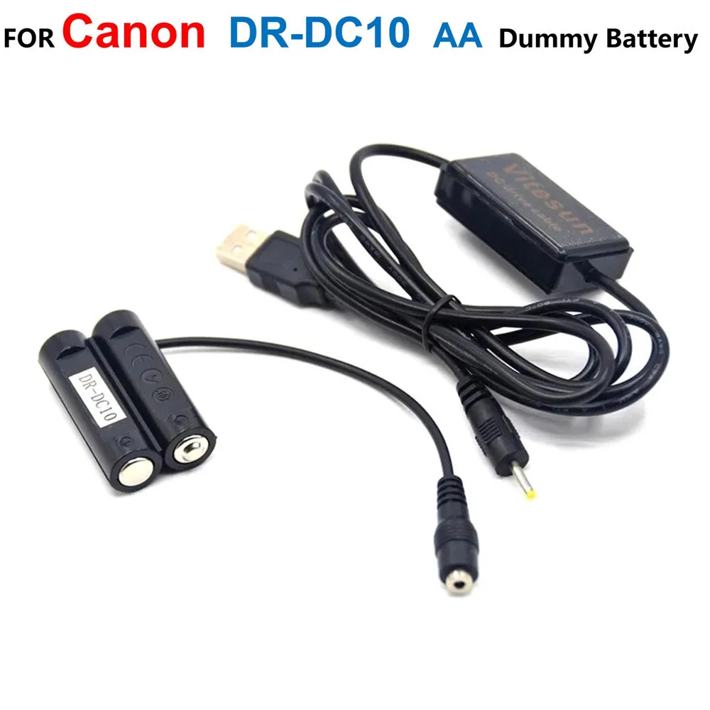 

CA-PS800 DR-DC10 DC Coupler AA Dummy Battery + USB Drive Power Adapter Cable For Canon A1300 A1400 A800 A810 SX150 IS SX160