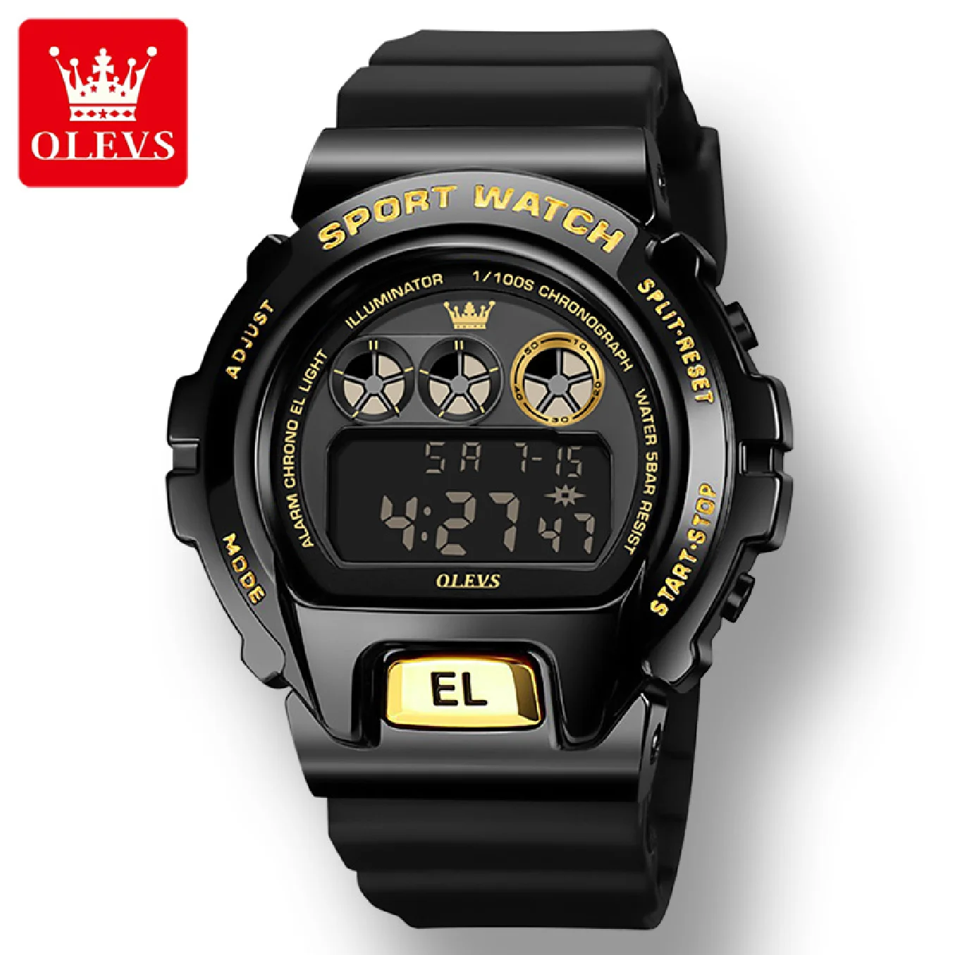 OLEVS 1105 Silicone Strap Fashion Watches for Men Complication Quality Waterproof Digital Men Wristwatch Alarm Luminous
OLEVS 1105 Silicone Strap Fashion Watches for Men Complication Quality Waterproof Digital Men Wristwatch Alarm Luminous