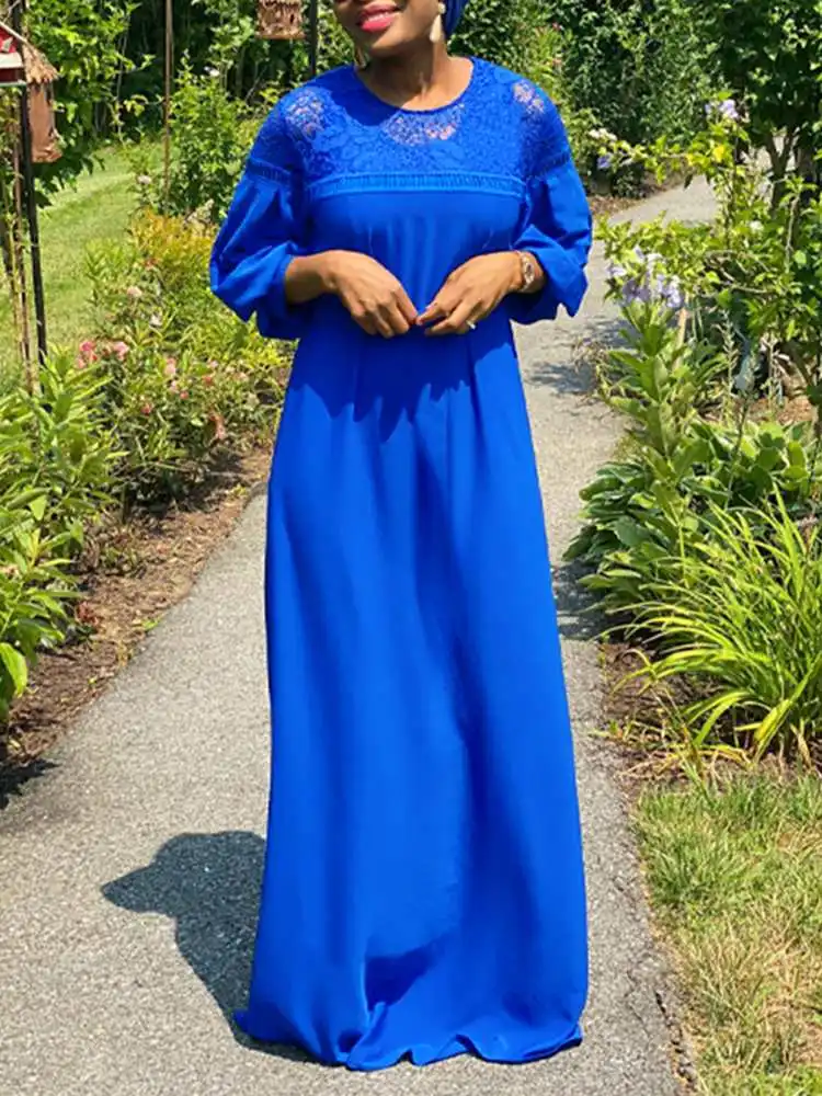 VONDA 2022 Summer Loose Holiday Polyester Long Vestidos Stylish Lace Patchwork Round Neck Solid Maxi Dress Women 3/4 Sleeve Robe
VONDA 2022 Summer Loose Holiday Polyester Long Vestidos Stylish Lace Patchwork Round Neck Solid Maxi Dress Women 3/4 Sleeve Robe