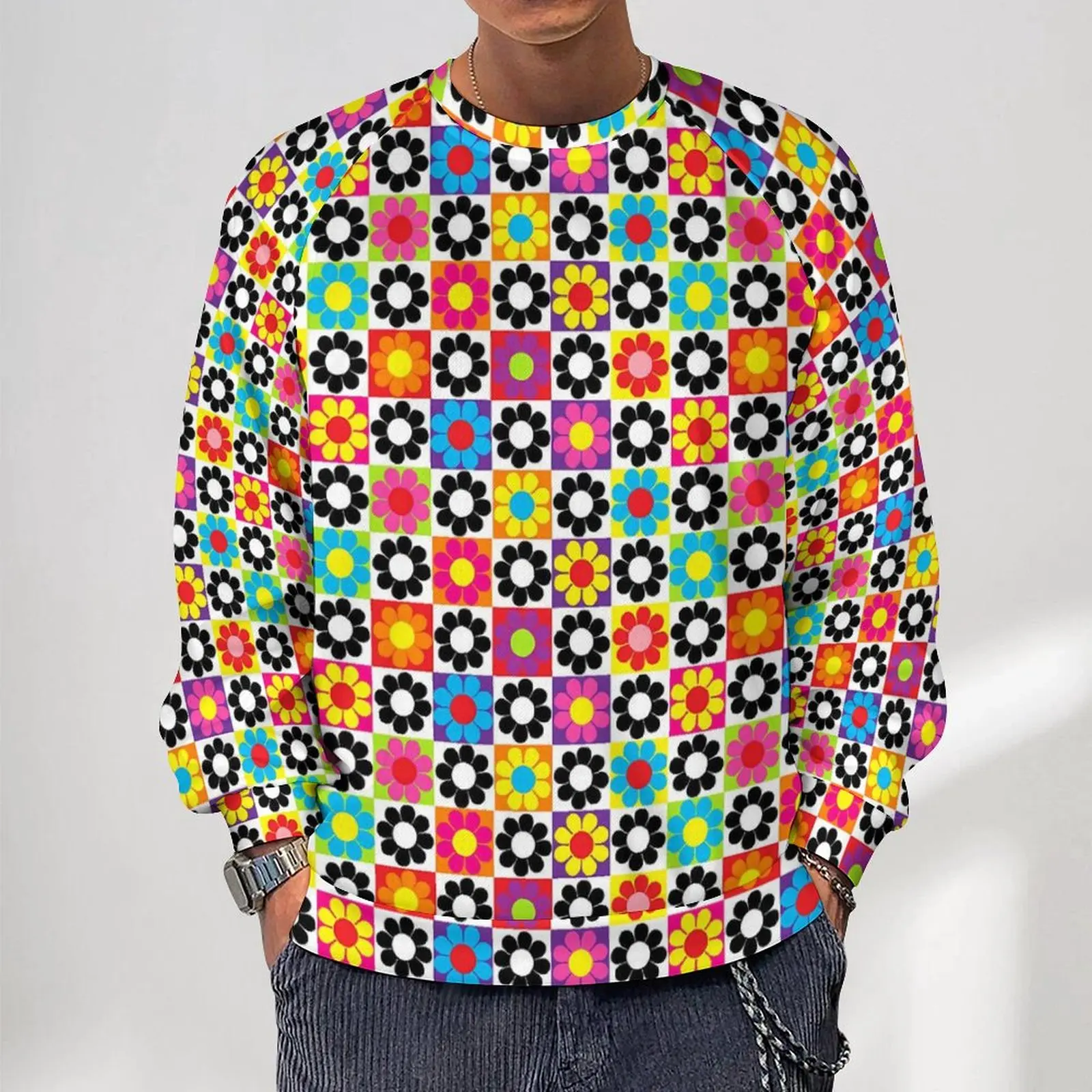 Flower Power Casual Sweatshirts Colorful Squares Harajuku O Neck Hoodies Winter Long Sleeve Loose Oversized Hoodie Birthday Gift
Flower Power Casual Sweatshirts Colorful Squares Harajuku O Neck Hoodies Winter Long Sleeve Loose Oversized Hoodie Birthday Gift
