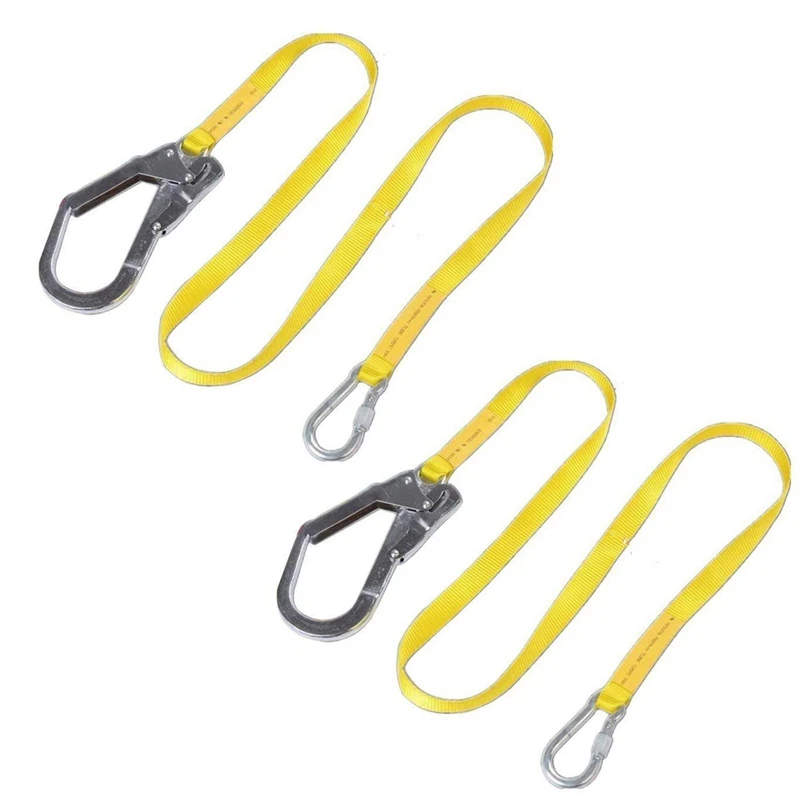 2X Safety Lanyard, Outdoor Climbing Harness Belt Lanyard Fall Protection Rope With Large Snap Hooks, Carabineer
2X Safety Lanyard, Outdoor Climbing Harness Belt Lanyard Fall Protection Rope With Large Snap Hooks, Carabineer