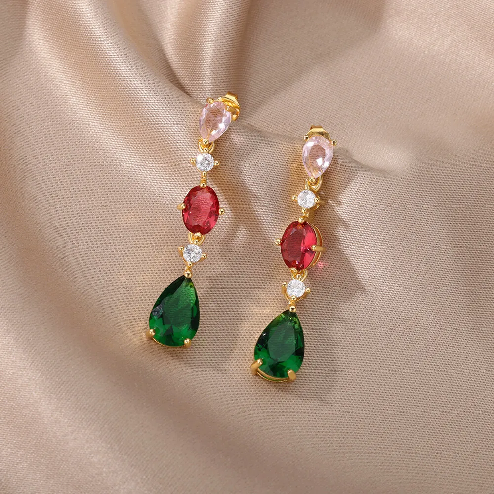 Vintage Waterdrop Zircon Drop Earrings For Women Girl Crystal Link Chain Tassel Dangle Earring Wedding Christmas Jewelry Gift
Vintage Waterdrop Zircon Drop Earrings For Women Girl Crystal Link Chain Tassel Dangle Earring Wedding Christmas Jewelry Gift