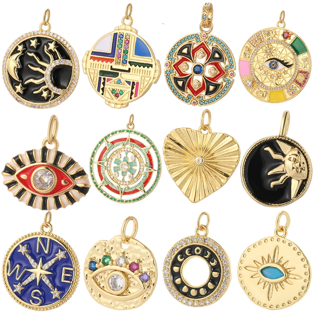 Evil Blue Eye Charms Boho Moon Star Sun Dangle Charms Gold Color Round Coin Diy Earring Necklace Bracelet Keychain Accessories
Evil Blue Eye Charms Boho Moon Star Sun Dangle Charms Gold Color Round Coin Diy Earring Necklace Bracelet Keychain Accessories