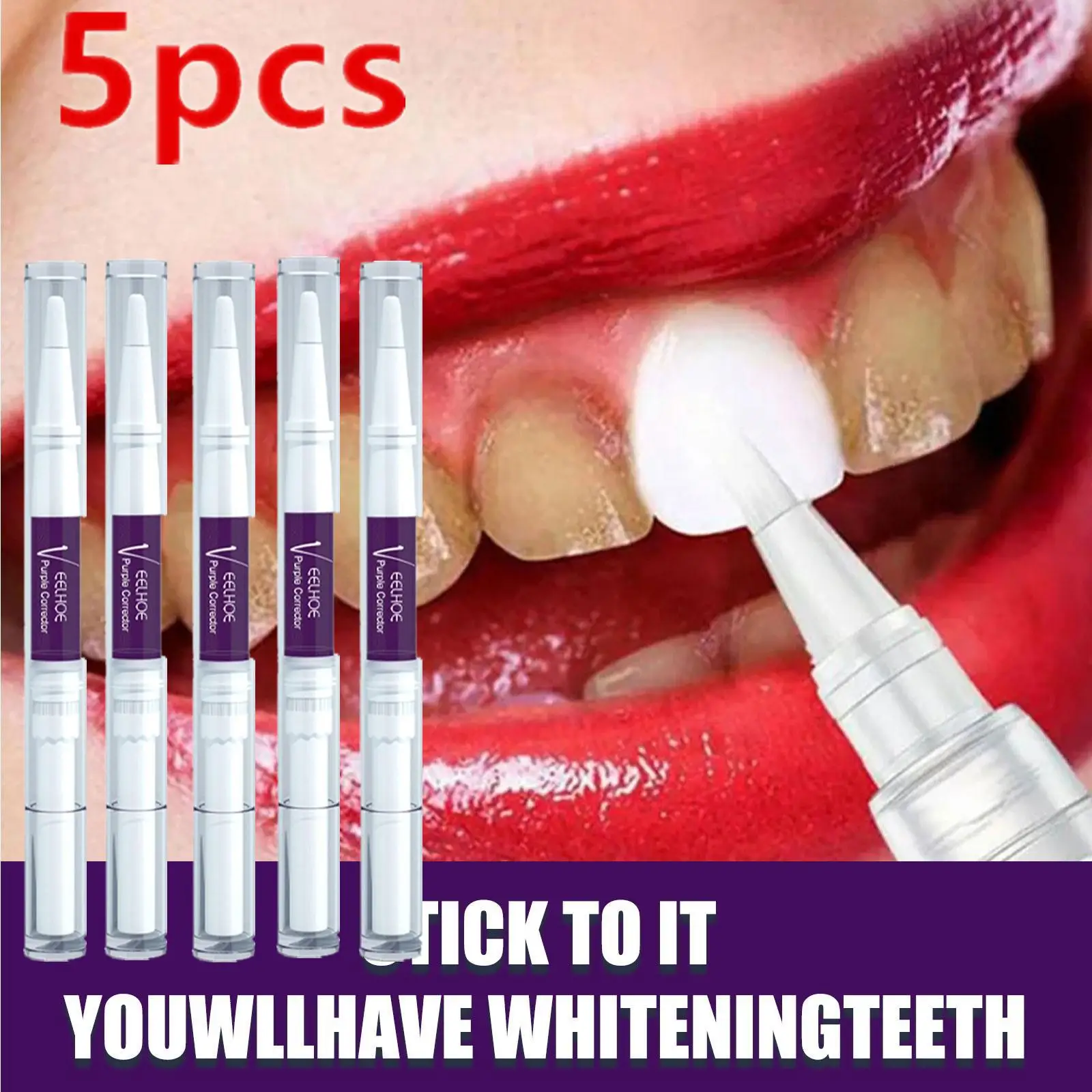 

5X Purple Mousse Toothpaste Professional Dental Whitening Hismile Bright Tooth Fresh Breath V34 Colour Corrector Teeth Repair