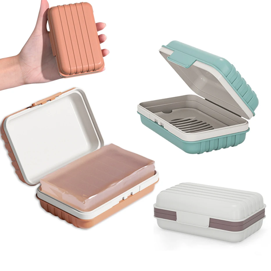 

Bathroom Soap Dish With Lid Home Plastic Soap Box Leak-Proof Keeps Soap Dry Soap Dish Travel Essentials