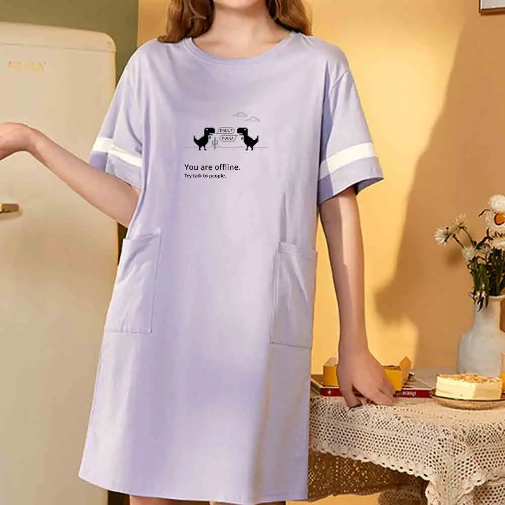 Purple Sleepdress Spring Summer Pyjamas Women Short Sleeved Long Sleepwear Teen Girls Nightdress Loungewear Sleep Set Pajamas Pj
Purple Sleepdress Spring Summer Pyjamas Women Short Sleeved Long Sleepwear Teen Girls Nightdress Loungewear Sleep Set Pajamas Pj