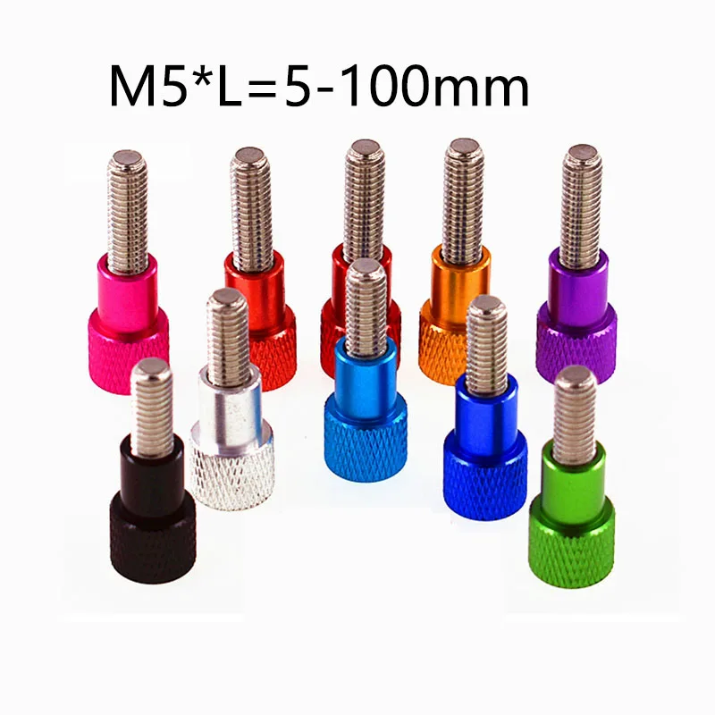 1Pcs M5*L=5-100mm Aluminum Alloy Thumb Screw Anodized Knurled Head Staniless Steel Thread Hand Tighten Thumb Screws Bolts
1Pcs M5*L=5-100mm Aluminum Alloy Thumb Screw Anodized Knurled Head Staniless Steel Thread Hand Tighten Thumb Screws Bolts