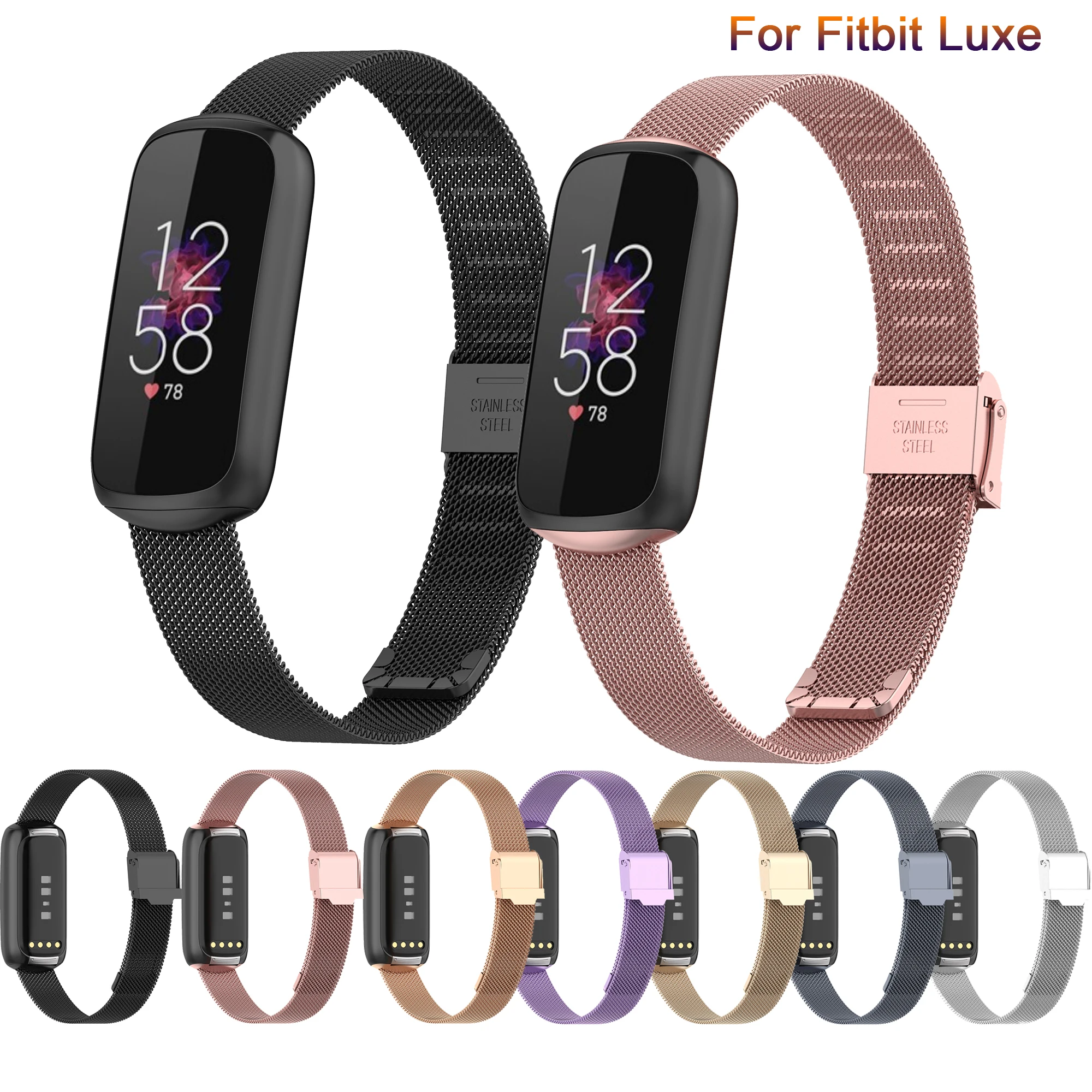 Luxury Milanese Stainless Steel Strap For Fitbit Luxe SmartWatch Bracelet Milanese Loop Strap For Fitbit Luxe Wristband Correa
Luxury Milanese Stainless Steel Strap For Fitbit Luxe SmartWatch Bracelet Milanese Loop Strap For Fitbit Luxe Wristband Correa