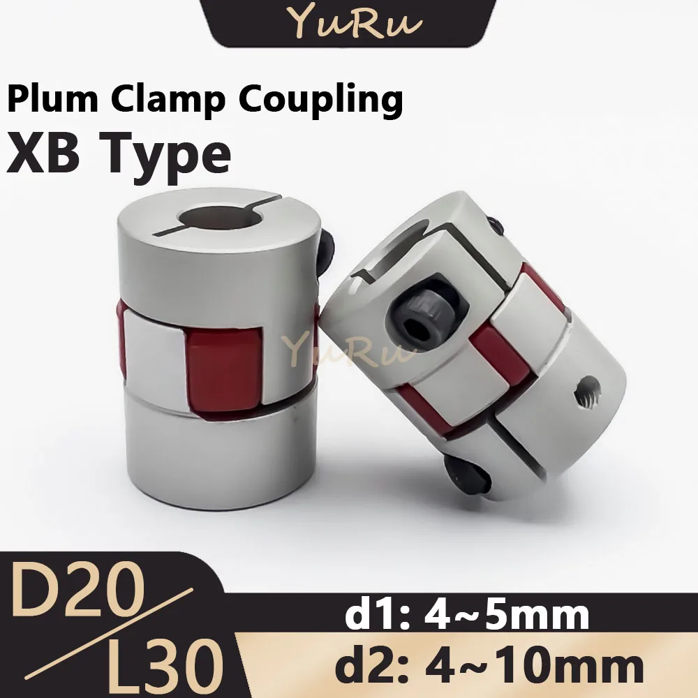 

1PCS D20L30 Series Flexible Plum Clamp Coupler D20 L30 Bore 4/5/6/6.35/8/10mm Aluminium Shaft Size CNC Jaw Shaft Motor Coupling